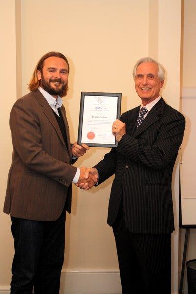 Brad receiving his Diploma in Clinical Hypnosis with Psychotherapy