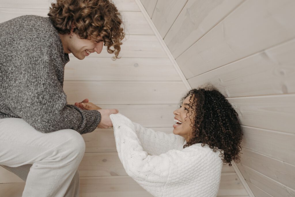 Couple sharing a positive moment together