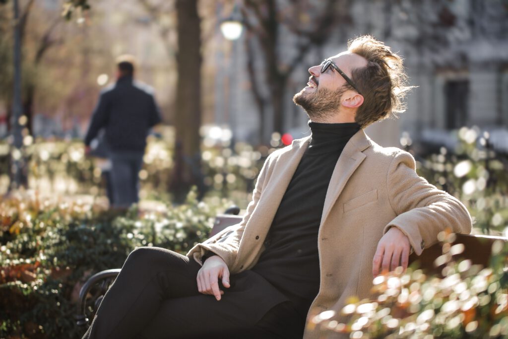 Person moving freely with ease and growing self-trust