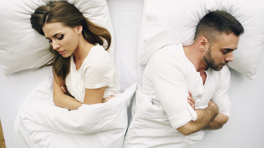 Couple experiencing emotional distance in their relationship